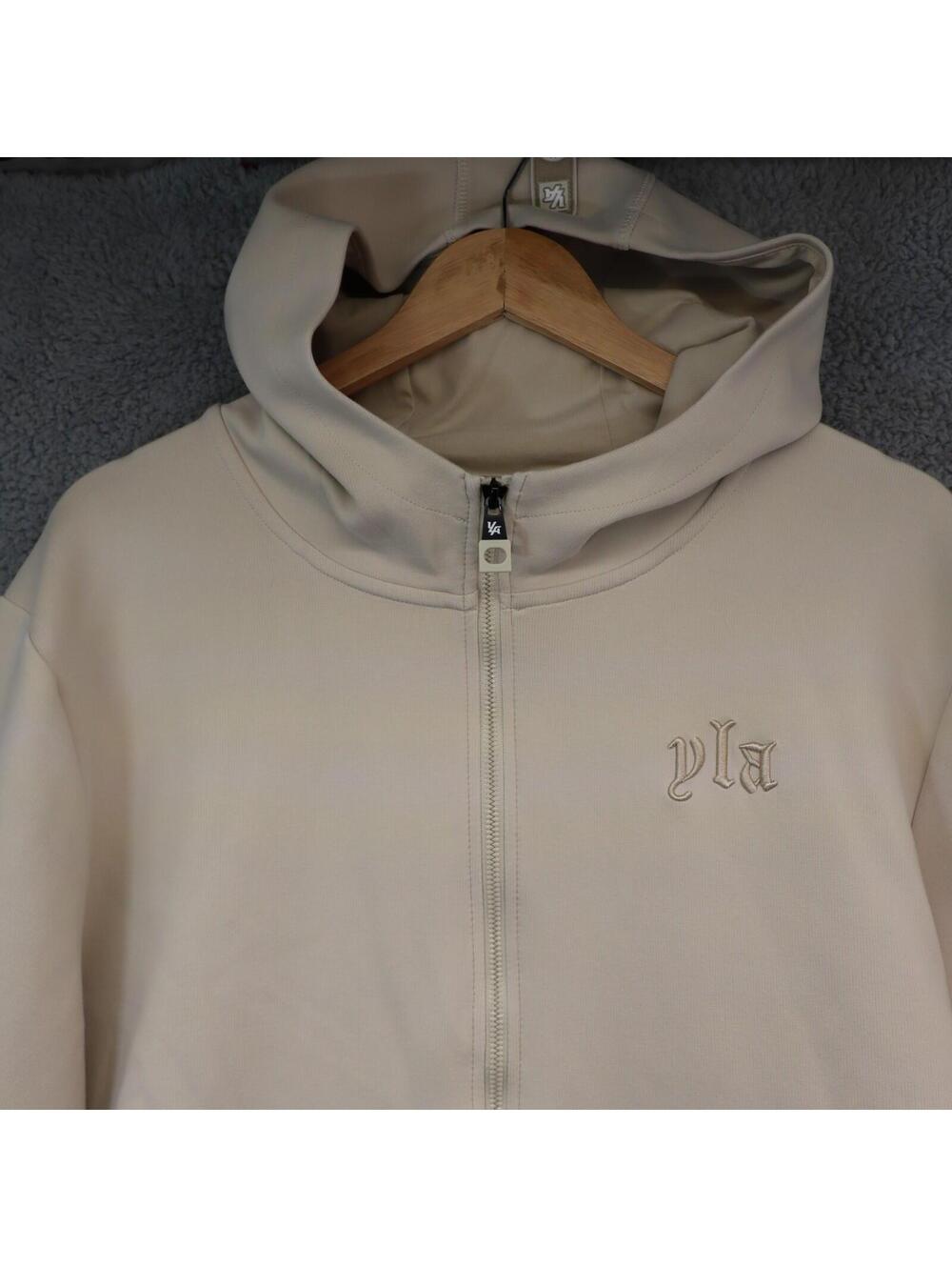 YoungLA Zip Up Hoodie Men XXL Beige Tan Zip YLA Cream 2XL